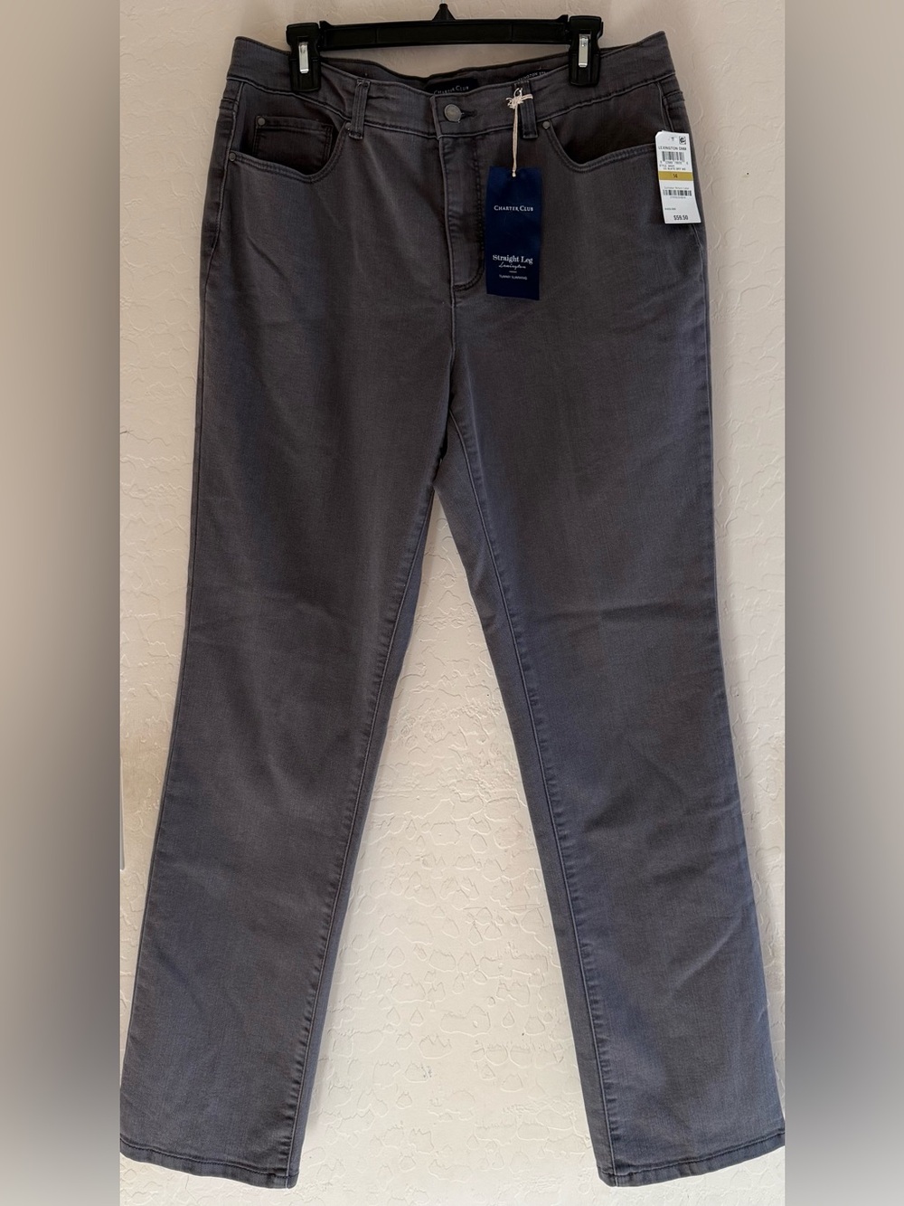 Charter Club, size 14, Lexington straight leg, tummy control jeans